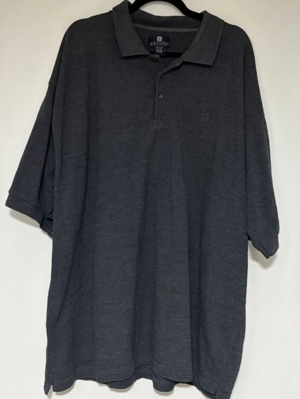 Givenchy Activewear Men’s 100% Cotton Charcoal Gray Polo Shirt Size 3XL